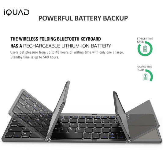iQUAD Foldable Bluetooth Keyboard with Touchpad