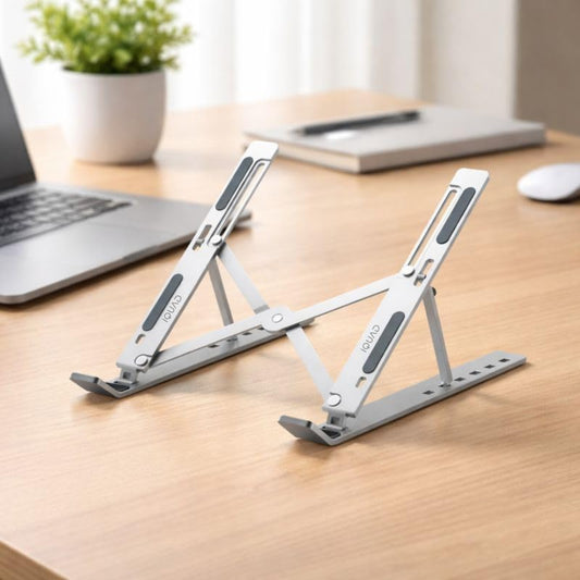 iQUAD Adjustable Laptop Stand with Cooling Vent Steel Floor and Desk Stand Laptop Stand with Adjustable Height Compatible with Universal Laptops