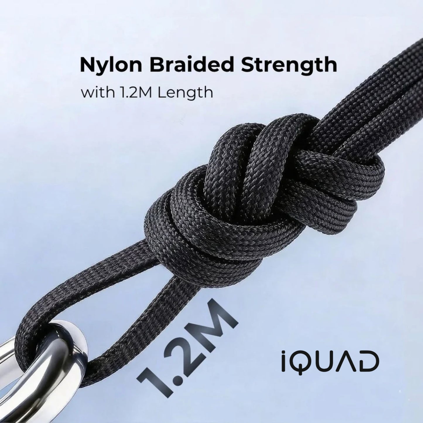 iQUAD Type C 1.2 m 240W USB Type C to Type C Braided Cable with Folding Phone Stand | Super Fast Charging | 480Mbps Data Transfer Speed | 90 Degree Elbow For All Premium Mobiles