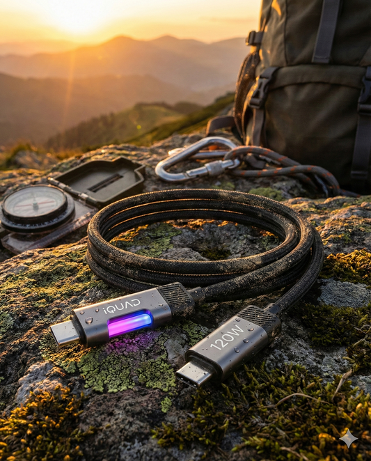 iQUAD 120W C To C Super Fast Charging Cable For Premium Mobiles