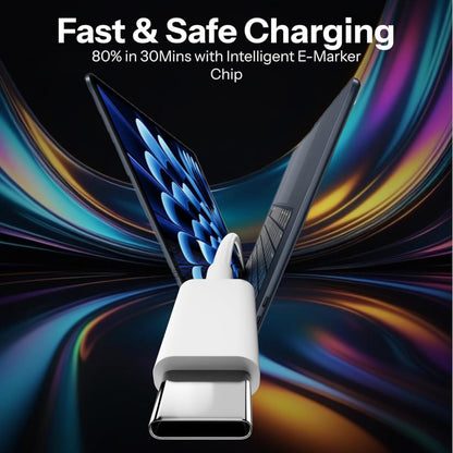 iQuad 65W Super Fast Charging C to C Braided Cable For Premium Mobiles