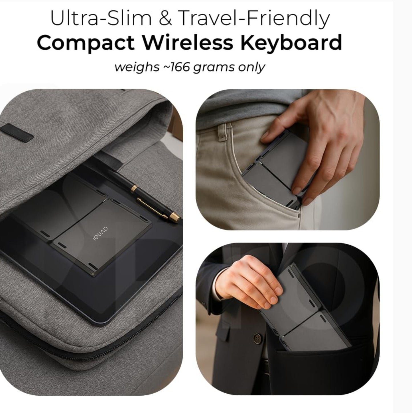 iQUAD Foldable Bluetooth Keyboard with Touchpad