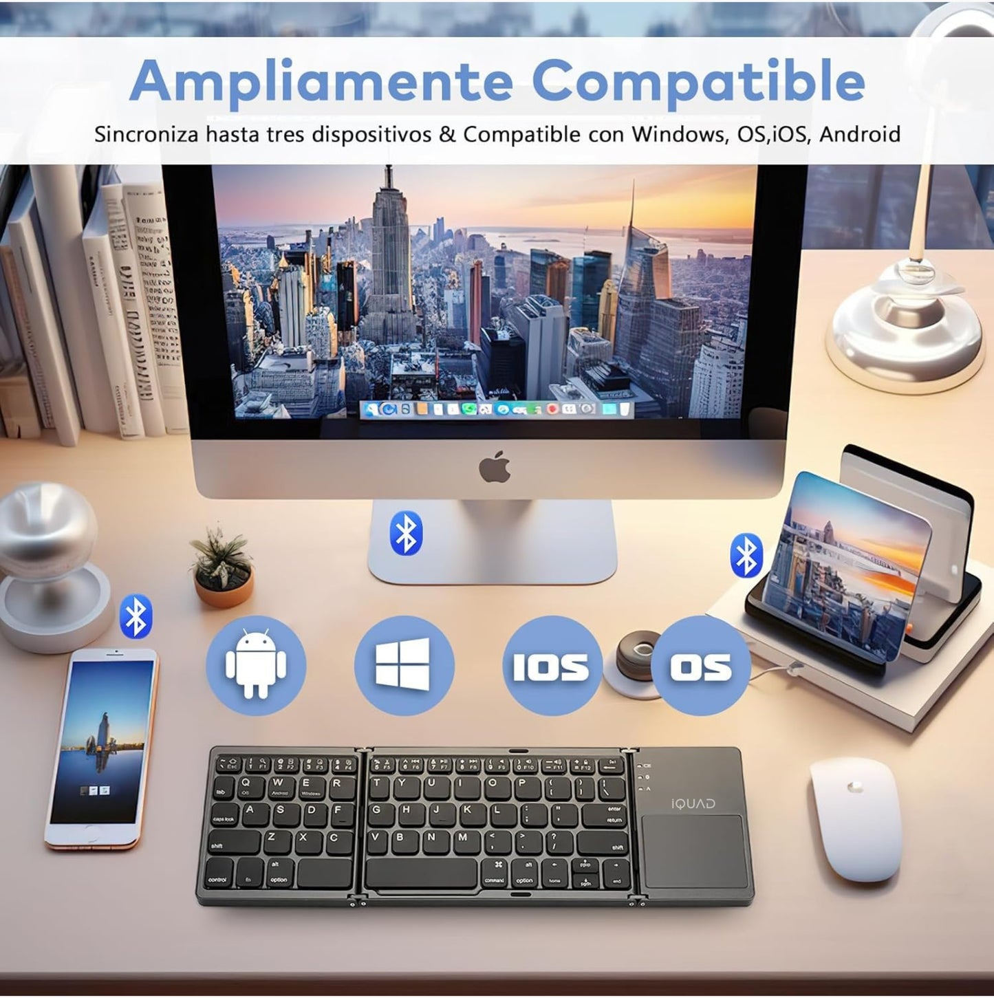 iQUAD Foldable Bluetooth Keyboard with Touchpad