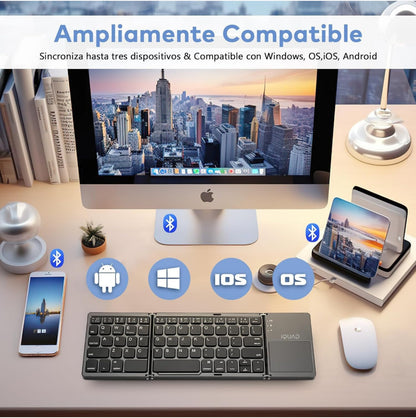 iQUAD Foldable Bluetooth Keyboard with Touchpad