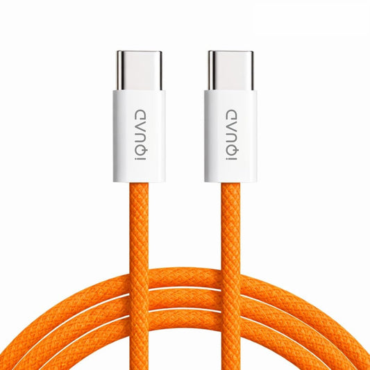 iQUAD Orange Edition 60W C to C Super Fast Charging Cable for iPhones & All Type C Mobiles [Nylon Braided 1M]