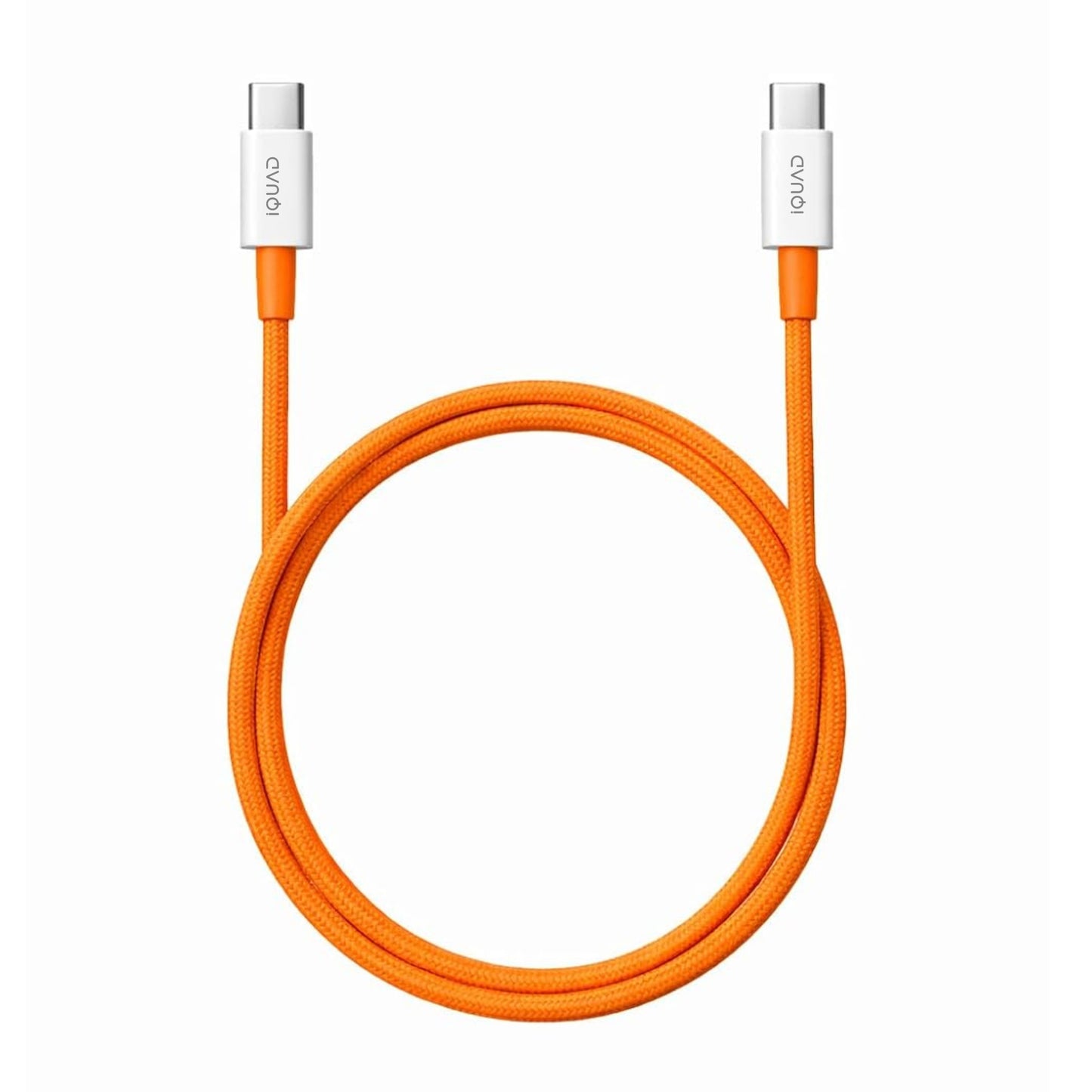 iQUAD Orange Edition 60W C to C Super Fast Charging Cable for iPhones & All Type C Mobiles [Nylon Braided 1M]