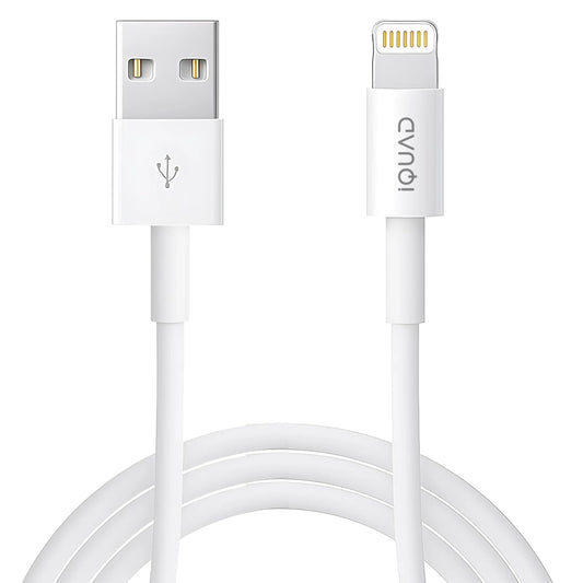 iQUAD USB-A to Lightning Fast Charging Cable for iPhone – High Speed Data Sync – Durable White Charger Cable