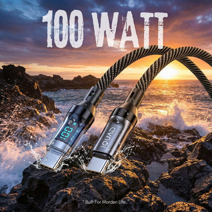 iQUAD 100W PD C TO C Super Fast Charging Cable with Display (5A)