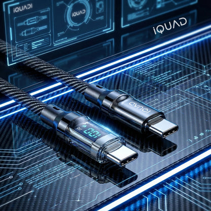 iQUAD 100W PD C TO C Super Fast Charging Cable with Display (5A)