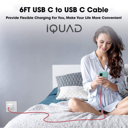 iQUAD 65W Super Fast Charging C to C Cable For Premium Mobiles