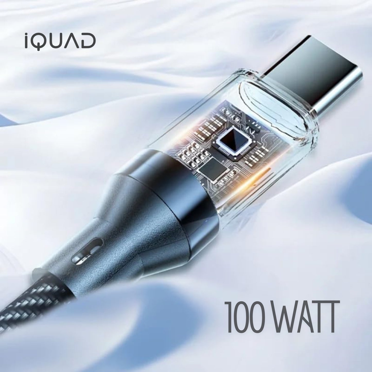 iQUAD 100W PD C TO C Super Fast Charging Cable with Display (5A)