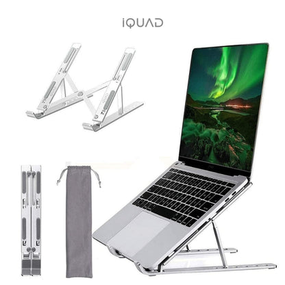 iQUAD Adjustable Laptop Stand with Cooling Vent Steel Floor and Desk Stand Laptop Stand with Adjustable Height Compatible with Universal Laptops