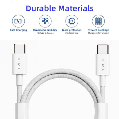 iQuad 65W Super Fast Charging C to C Braided Cable For Premium Mobiles