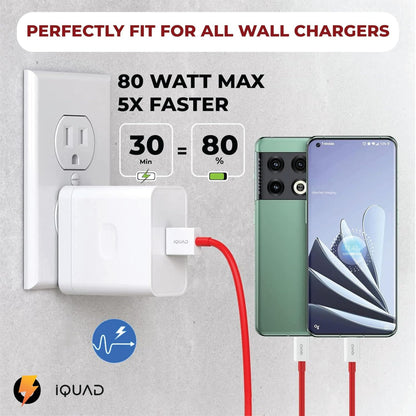 iQUAD 65W SuperVOOC Fast Charging Cable – USB to Type-C 6.5A High Speed Charging & Data Cable