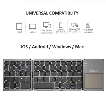 iQUAD Foldable Bluetooth Keyboard with Touchpad
