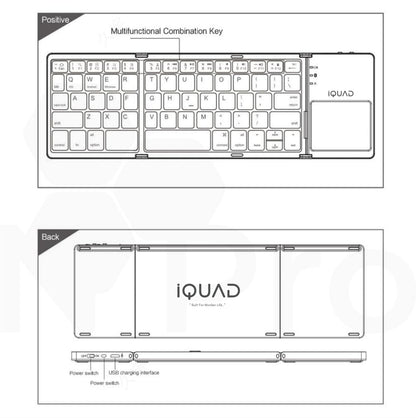 iQUAD Foldable Bluetooth Keyboard with Touchpad