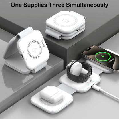 iQUAD 3 in 1 Wireless Charging Station – Fast Charging Stand for Phone, Watch & Earbuds