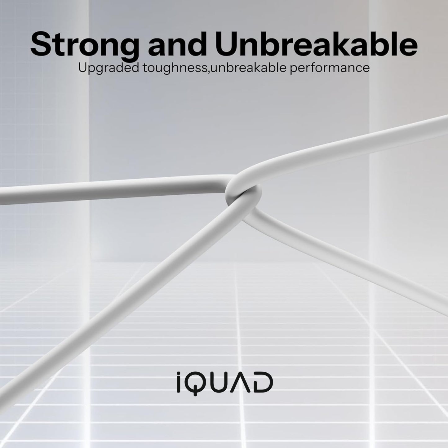 iQUAD USB-A to Lightning Fast Charging Cable for iPhone – High Speed Data Sync – Durable White Charger Cable