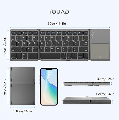 iQUAD Foldable Bluetooth Keyboard with Touchpad